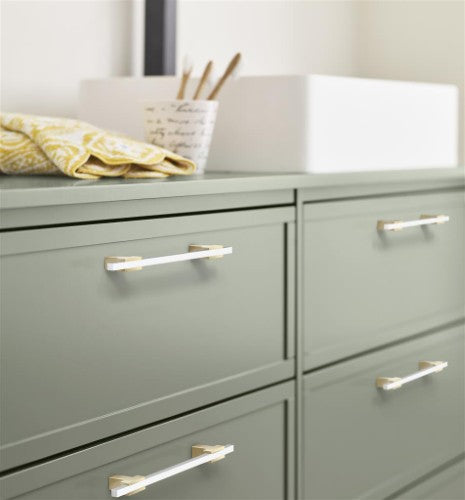 Urbanite Zinc & Aluminum Golden Champagne / White Cabinet Pull 22