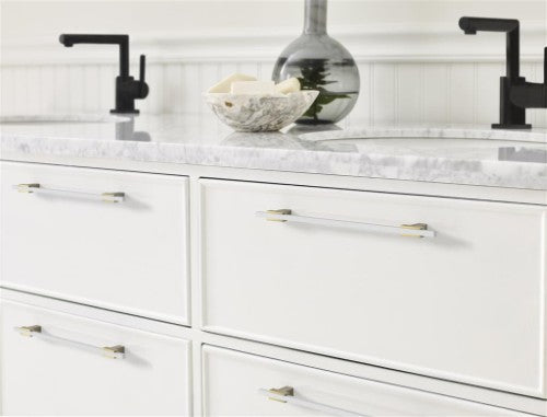 Urbanite Zinc & Aluminum Golden Champagne / White Cabinet Pull 17