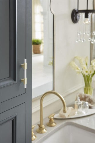 Urbanite Zinc & Aluminum Golden Champagne / White Cabinet Pull 19