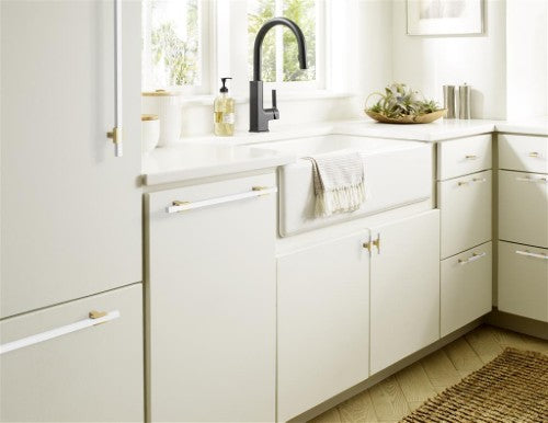 Urbanite Zinc & Aluminum Golden Champagne / White Cabinet Pull 16