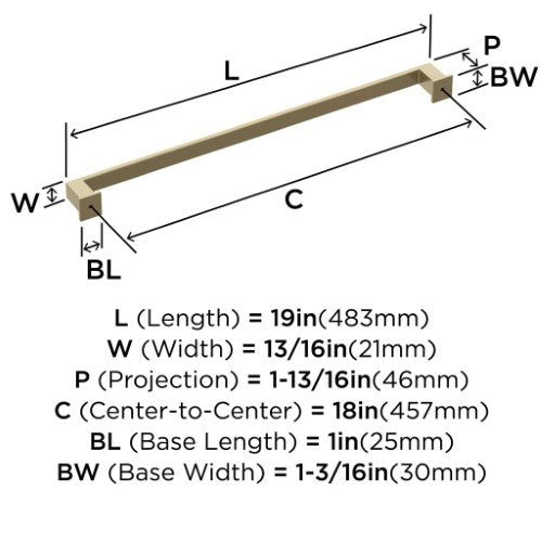 Appoint Zinc Golden Champagne Appliance Pull 4