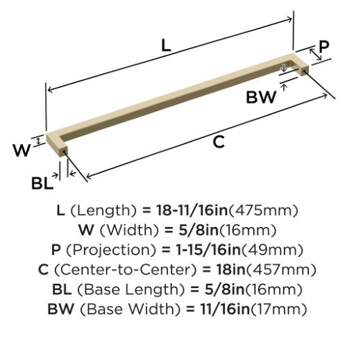 Monument Zinc Golden Champagne Appliance Pull 4