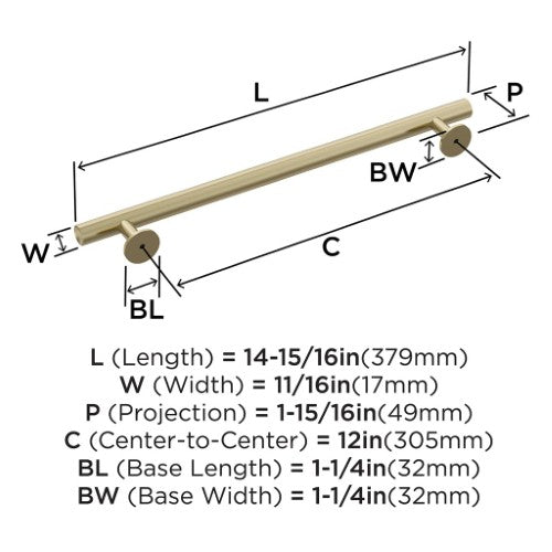 Radius Stainless Steel Golden Champagne Appliance Pull 4