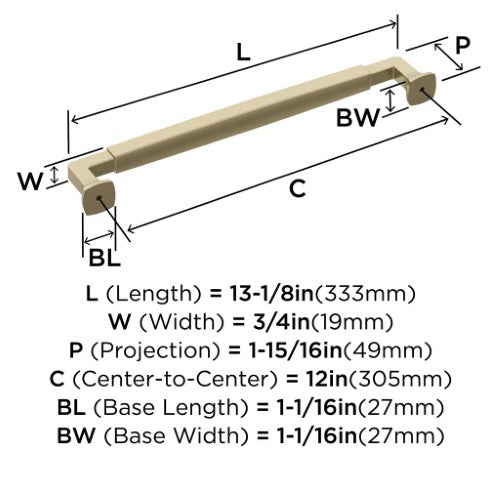 Stature Zinc Golden Champagne Appliance Pull 3