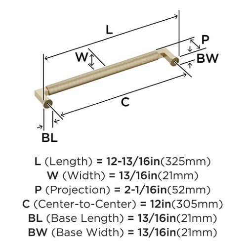 Balata Zinc Golden Champagne Appliance Pull 3