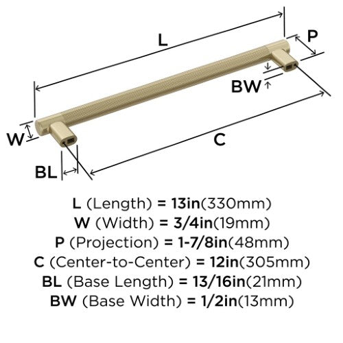Bronx Zinc & Stainless Steel Golden Champagne Appliance Pull 4