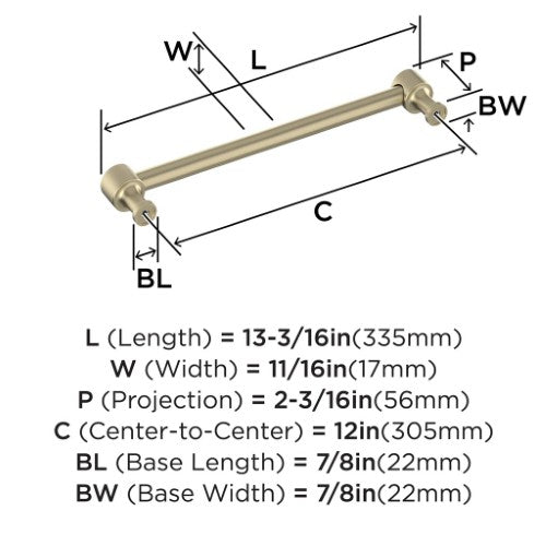 Dupont Circle Zinc Golden Champagne Appliance Pull 4