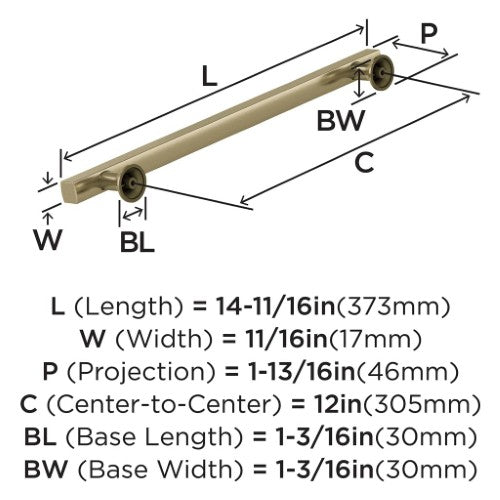Everett Zinc Golden Champagne Appliance Pull 3