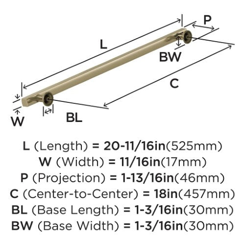 Everett Zinc Golden Champagne Appliance Pull 4
