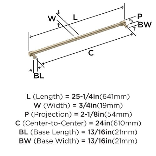 Fairfax Zinc Golden Champagne Appliance Pull 6