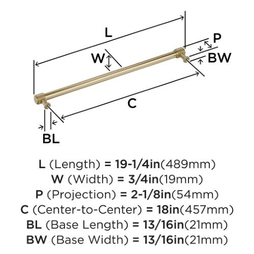 Farewind Zinc Golden Champagne Appliance Pull 4