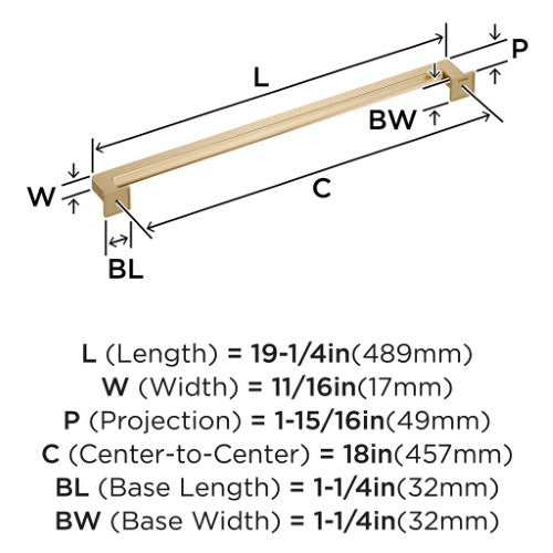 Lintel Zinc Golden Champagne Appliance Pull 4