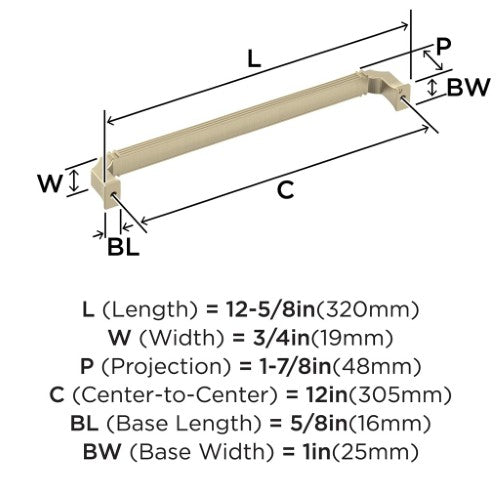 Townsend Zinc Golden Champagne Appliance Pull 3