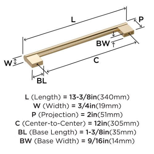 Versa Zinc Golden Champagne Appliance Pull 3