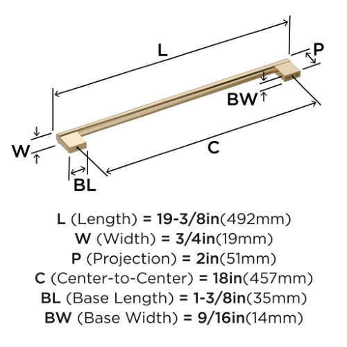 Versa Zinc Golden Champagne Appliance Pull 4