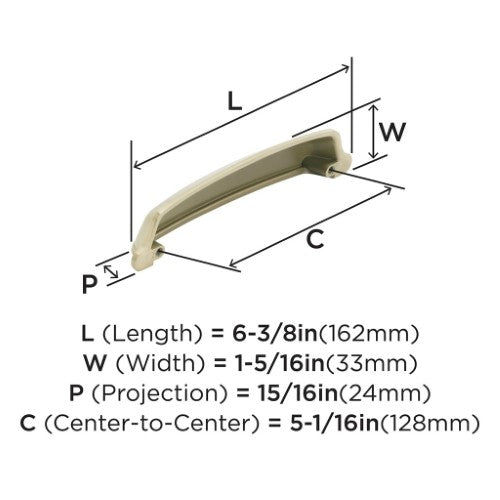 Stature Zinc Golden Champagne Cabinet Pull 2
