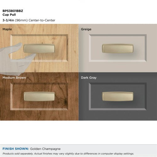 Kane Zinc Golden Champagne Cabinet Pull 8