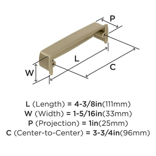 Kane Zinc Golden Champagne Cabinet Pull 4