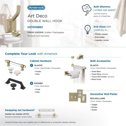 Aliso Zinc Golden Champagne Hook 8