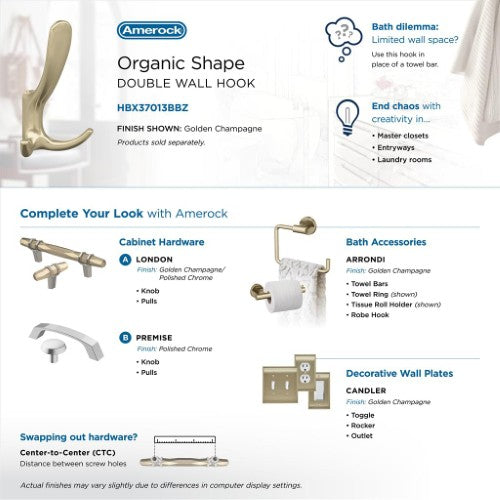 Finesse Zinc Golden Champagne Hook 8