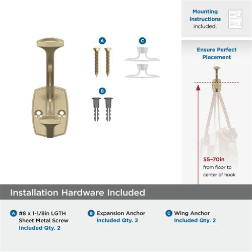 Vicinity Zinc Golden Champagne Hook 3