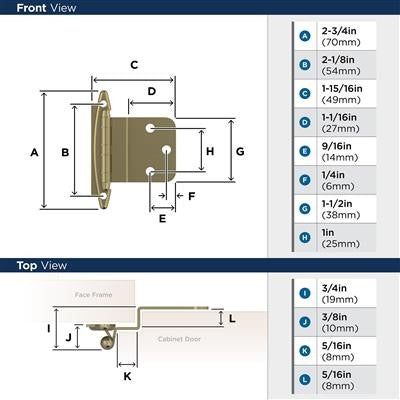 Decorative Hinges Steel Golden Champagne Cabinet Hinge 2