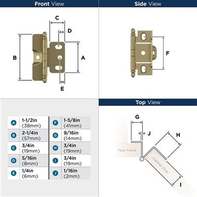 Decorative Hinges Steel Golden Champagne Cabinet Hinge 2