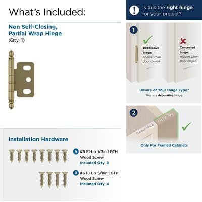 Decorative Hinges Steel Golden Champagne Cabinet Hinge 3