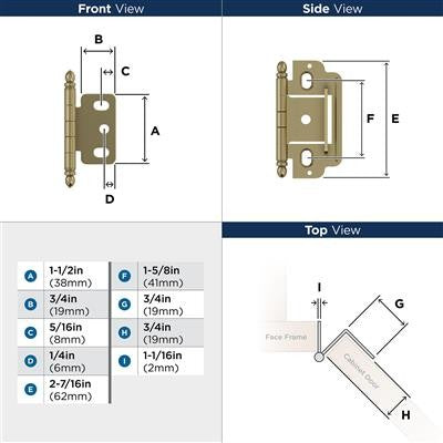 Decorative Hinges Steel Golden Champagne Cabinet Hinge 2