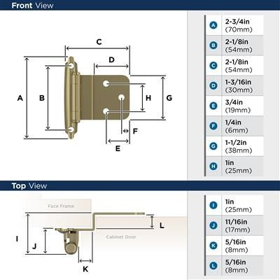 Decorative Hinges Steel Golden Champagne Cabinet Hinge 2