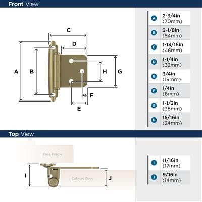 Decorative Hinges Steel Golden Champagne Cabinet Hinge 2