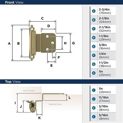 Decorative Hinges Steel Golden Champagne Cabinet Hinge 2