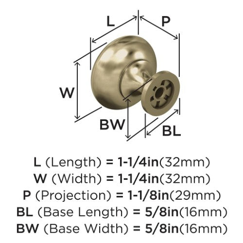 Edona Zinc Golden Champagne Cabinet Knob 2