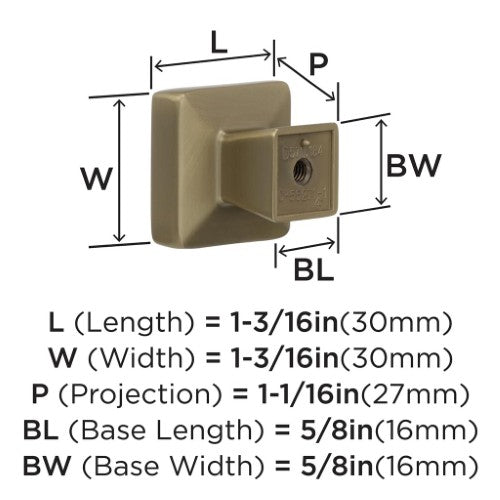 Blackrock Zinc Golden Champagne Cabinet Knob 6