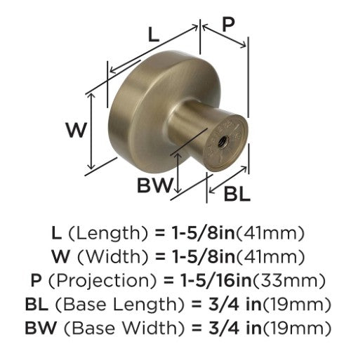 Blackrock Zinc Golden Champagne Cabinet Knob 8