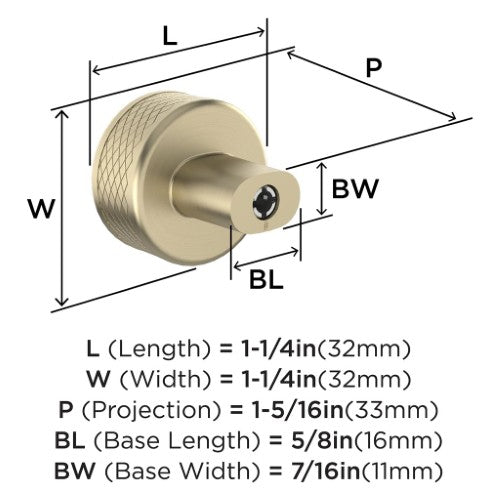 Bronx Zinc Golden Champagne Cabinet Knob 2