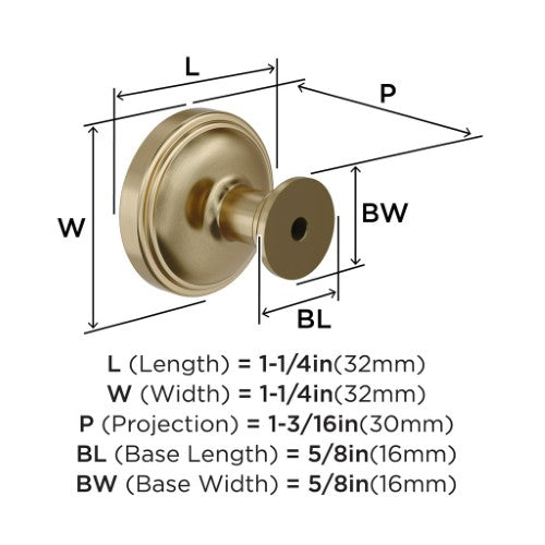 Enlivity Zinc Golden Champagne Cabinet Knob 2