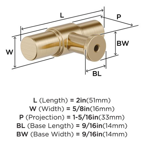 Faircrest Zinc & Steel Golden Champagne Cabinet Knob 4