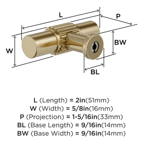 Farewind Zinc Golden Champagne Cabinet Knob 4