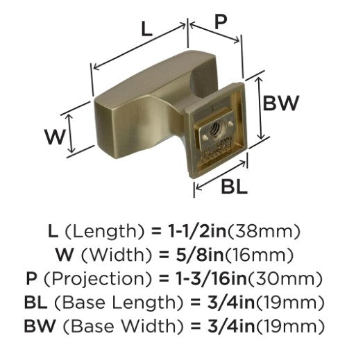 Mulholland Zinc Golden Champagne Cabinet Knob 4