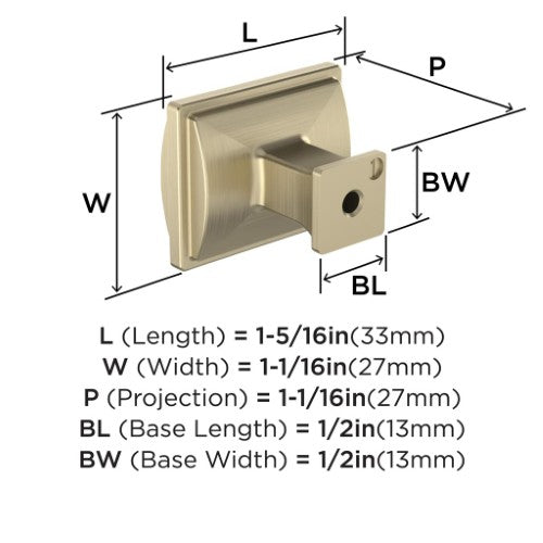 Townsend Zinc Golden Champagne Cabinet Knob 3