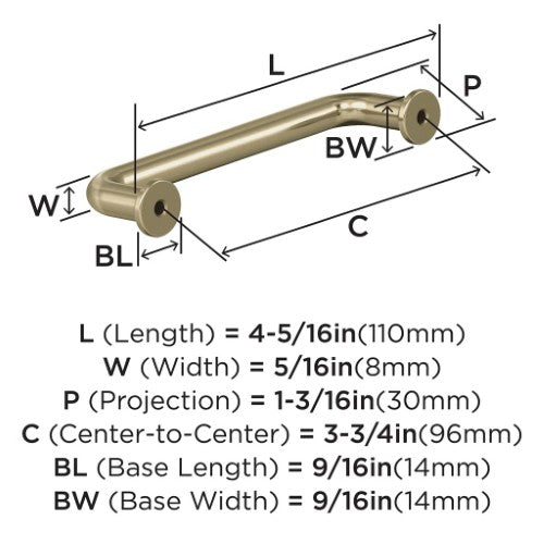 Factor Zinc Golden Champagne Cabinet Pull 10
