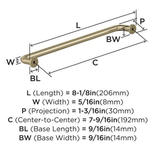 Factor Zinc Golden Champagne Cabinet Pull 13