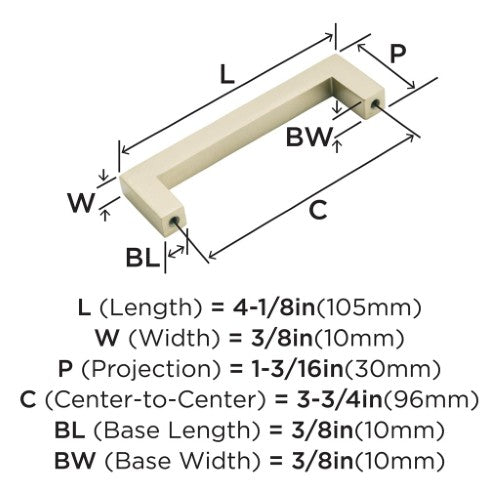 Monument Aluminum Golden Champagne Cabinet Pull 10