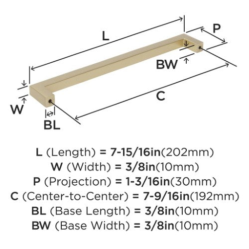 Monument Aluminum Golden Champagne Cabinet Pull 15