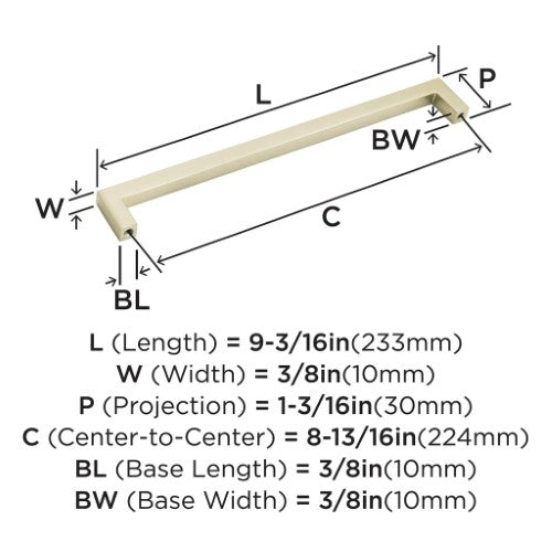 Monument Aluminum Golden Champagne Cabinet Pull 13