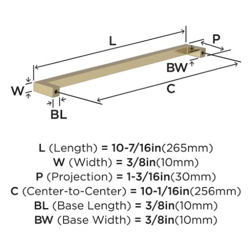 Monument Aluminum Golden Champagne Cabinet Pull 14