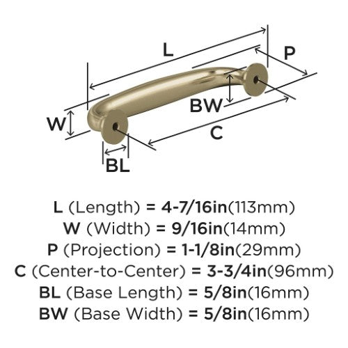 Renown Zinc Golden Champagne Cabinet Pull 9