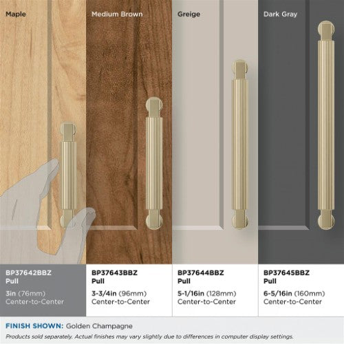 Ballard Zinc Golden Champagne Cabinet Pull 36
