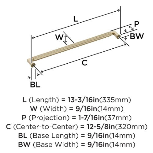 Ballard Zinc Golden Champagne Cabinet Pull 10